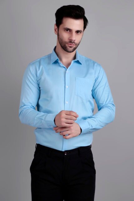 Sky Blue Semi Formal Shirt