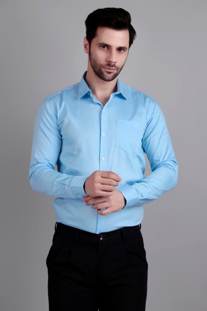 Sky Blue Semi Formal Shirt