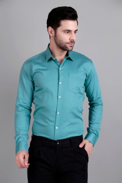 blue formal shirt
