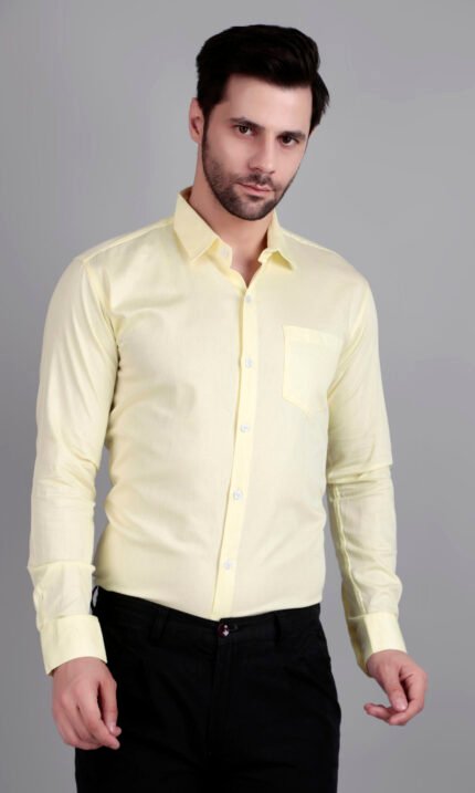 Lemon Yellow Semi Formal Shirt