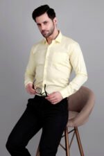 Dor Solid Semi Formal shirt- Lemon Yellow - Image 4