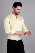 Dor Solid Semi Formal shirt- Lemon Yellow - Image 2