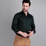 Dor Solid Semi Formal shirt- Olive Green
