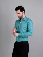 Solid Semi Formal Blue Shirt