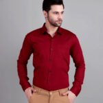 Dor Solid Semi Formal shirt- Maroon
