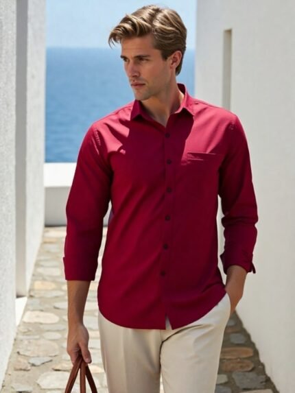 Dor Classic Solid Cotton Shirt