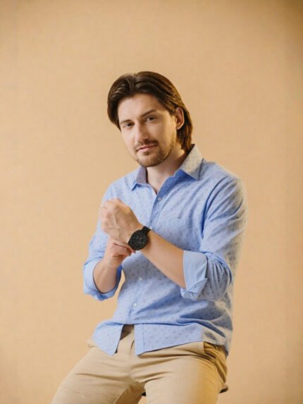 Pure Cotton Satin Printed Shirt