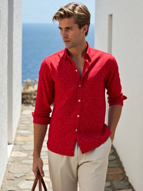 Pure Cotton Satin Printed Shirt