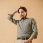 Cotton Olive Green Satin Printed Shirt