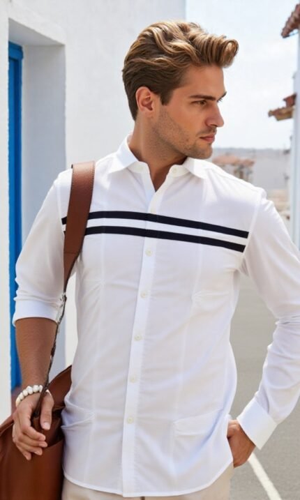 dor modern white cotton shirt