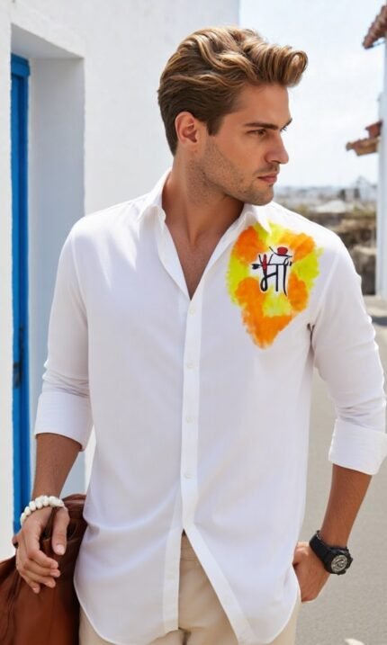 Durga Maa Hand-Painted Cotton Shirt