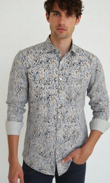 Emperor Premium Printed Shirt Beige