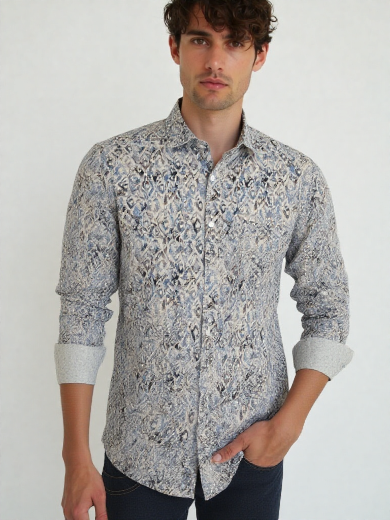 Emperor Premium Printed Shirt Beige