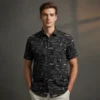 emperor dobby printed half shirt
