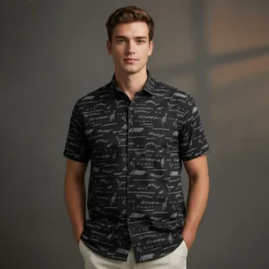 emperor dobby printed half shirt