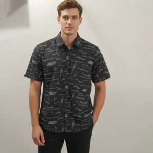 emperor dobby printed half shirt