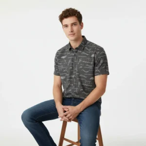 Emperor Dobby Printed Half Shirt