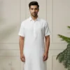 Dor White Half Kurta  – Premium Cotton Ethnic Wear
