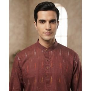 Maroon Ikat Kurta