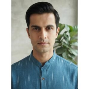 Marine Blue Ikat Kurta