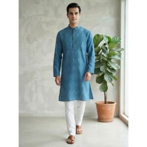 Marine Blue Ikat Kurta