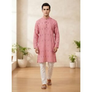 Pink Ikat Kurta